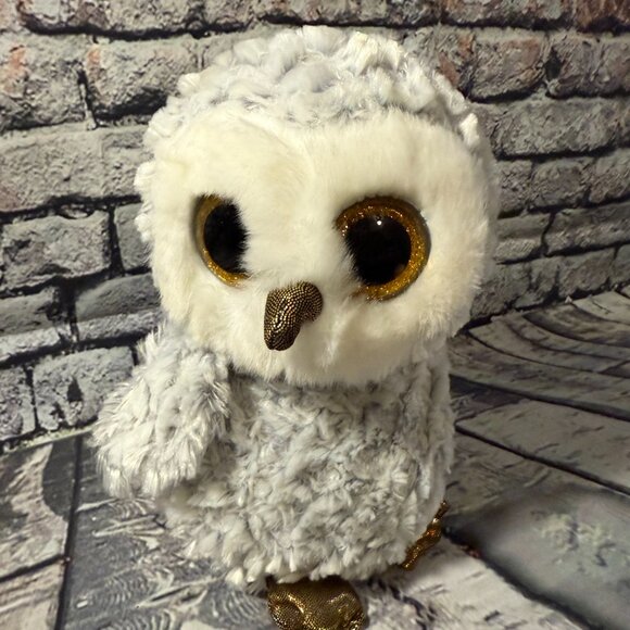 TY Beanie Boos - OWLETTE the OWL (Glitter Eyes) (Medium 9 inch) - 2017 - Retired - Picture 1 of 13